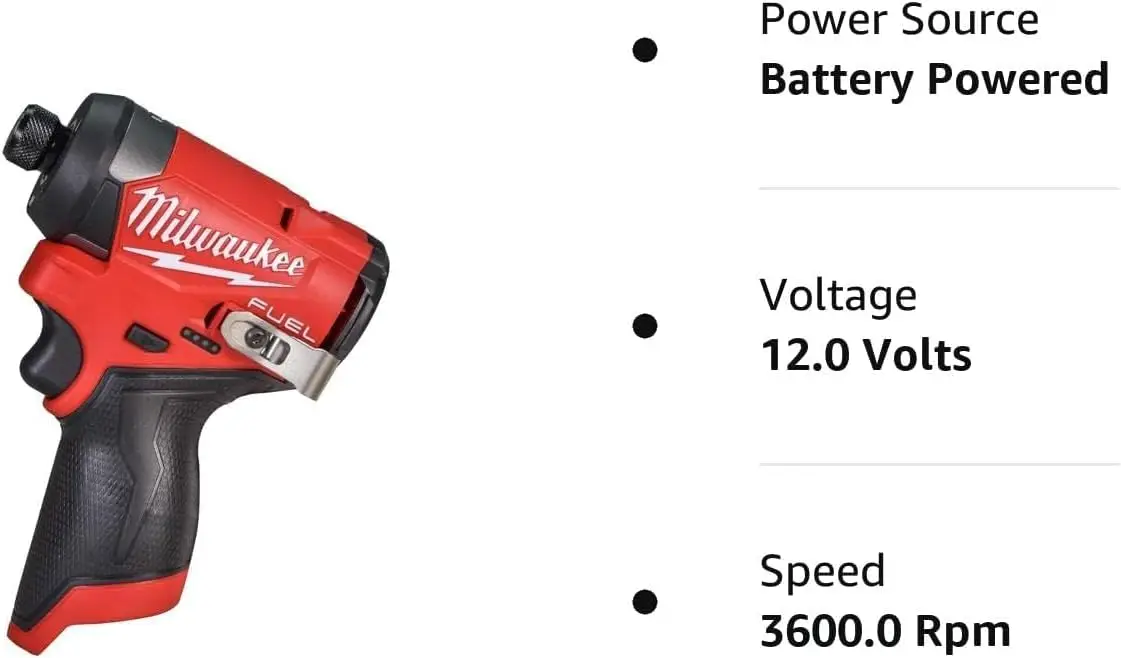 Imagem -05 - Milwaukee 345320 12v Combustível Driver de Impacto Hexagonal sem Fio Ferramenta nu