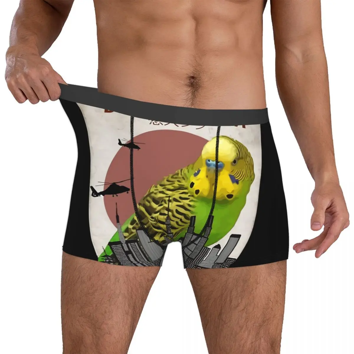 Budgiezilla Budgie Budgerigar Parakeet Parrot Giant Monster Men Boxer Briefs Underwear Highly Breathable Birthday Gifts