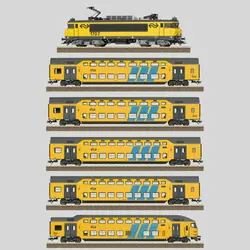 TRIX Train Model HO1/87 25160 E1700 Electric Locomotive Digital Sound Effect and 5-section Passenger Car Carriage (6 Knots)