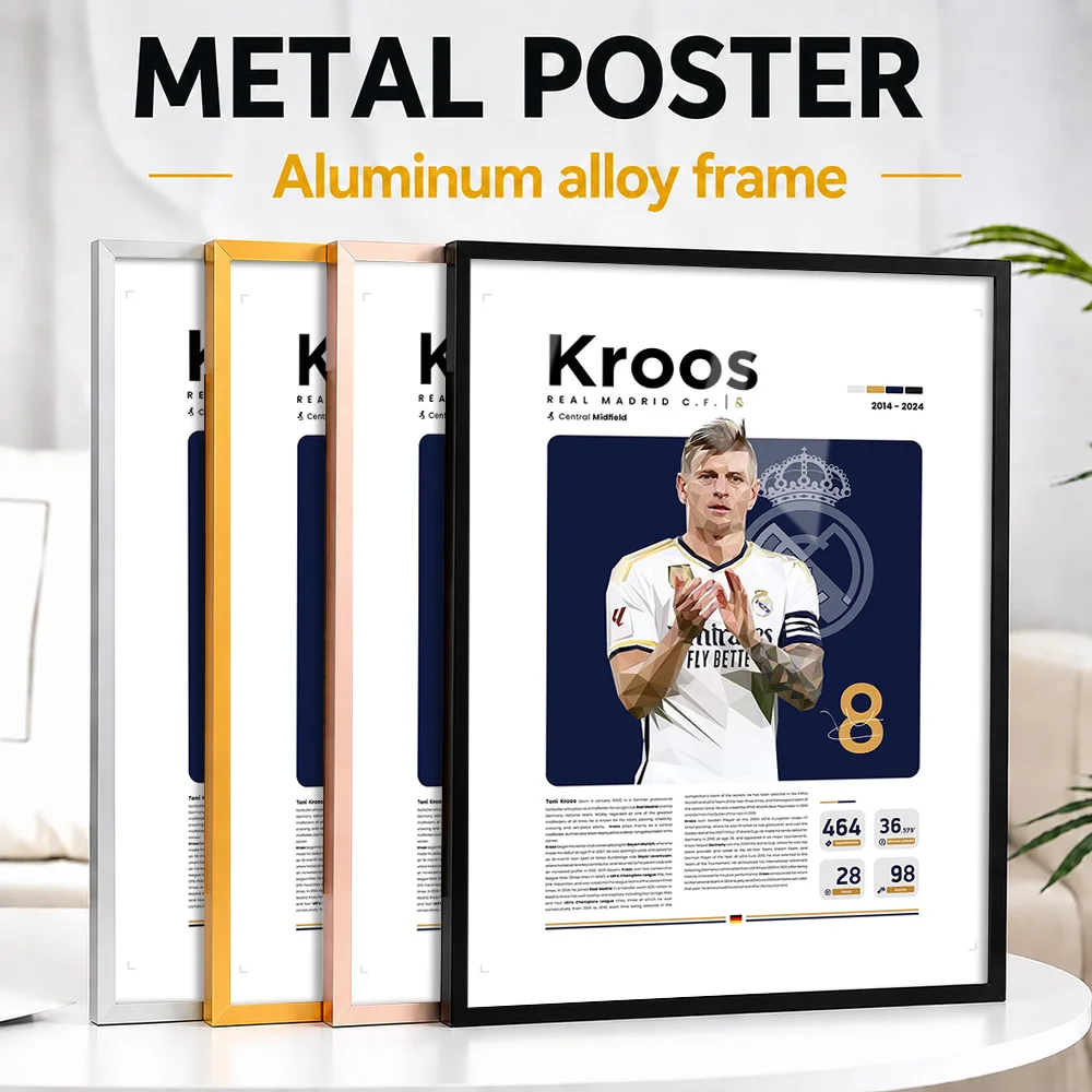 Toni Kroos Player Profile Metal Poster With Aluminum Alloy Frame Customized Photographic Wall Art For Sports Memorabilia Room