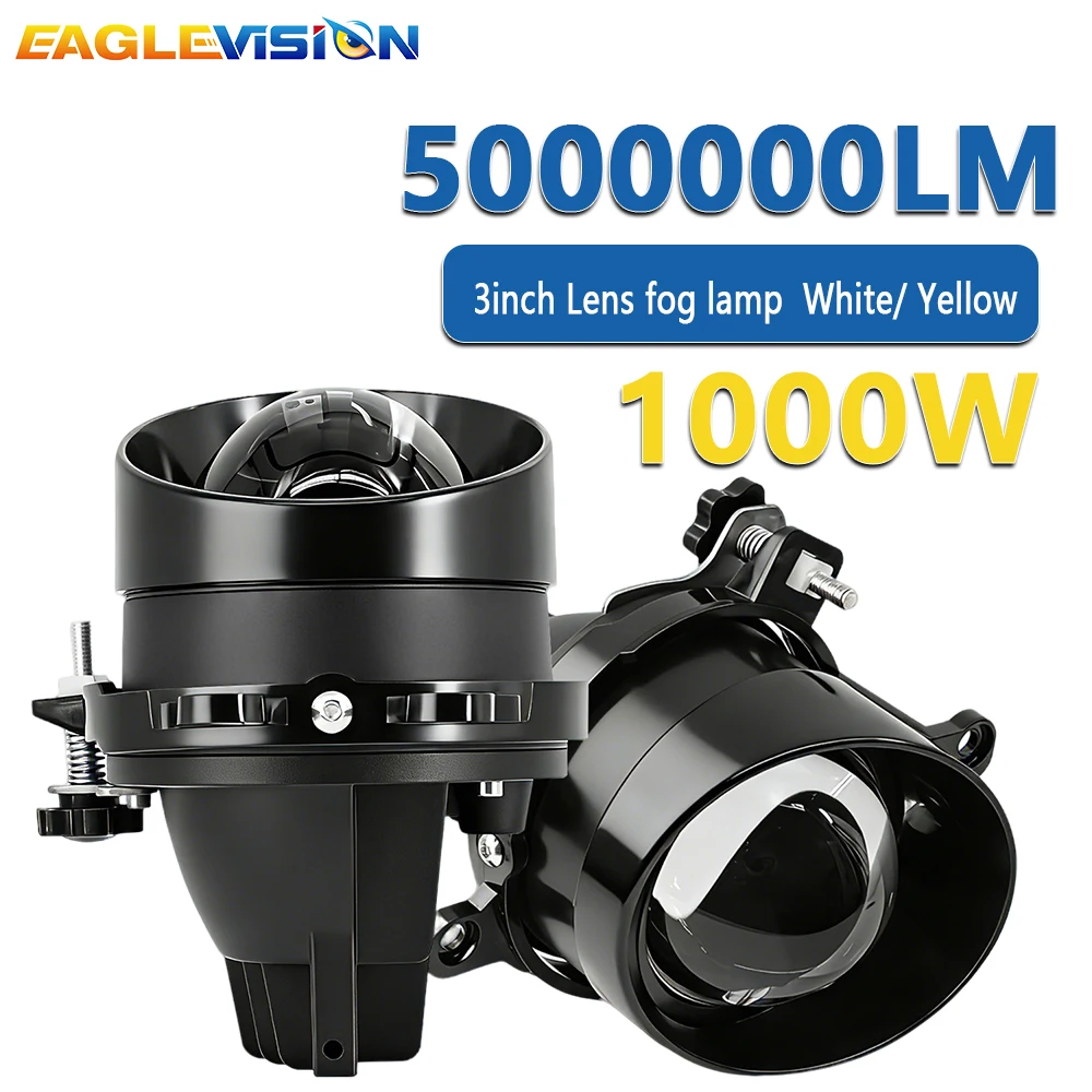 

EAGLEVISION LED 3INCH Projector White Yellow 300W HID Bi-xenon High Low Beam for Nissan Fog Lights forToyota Bright Fog Lamp