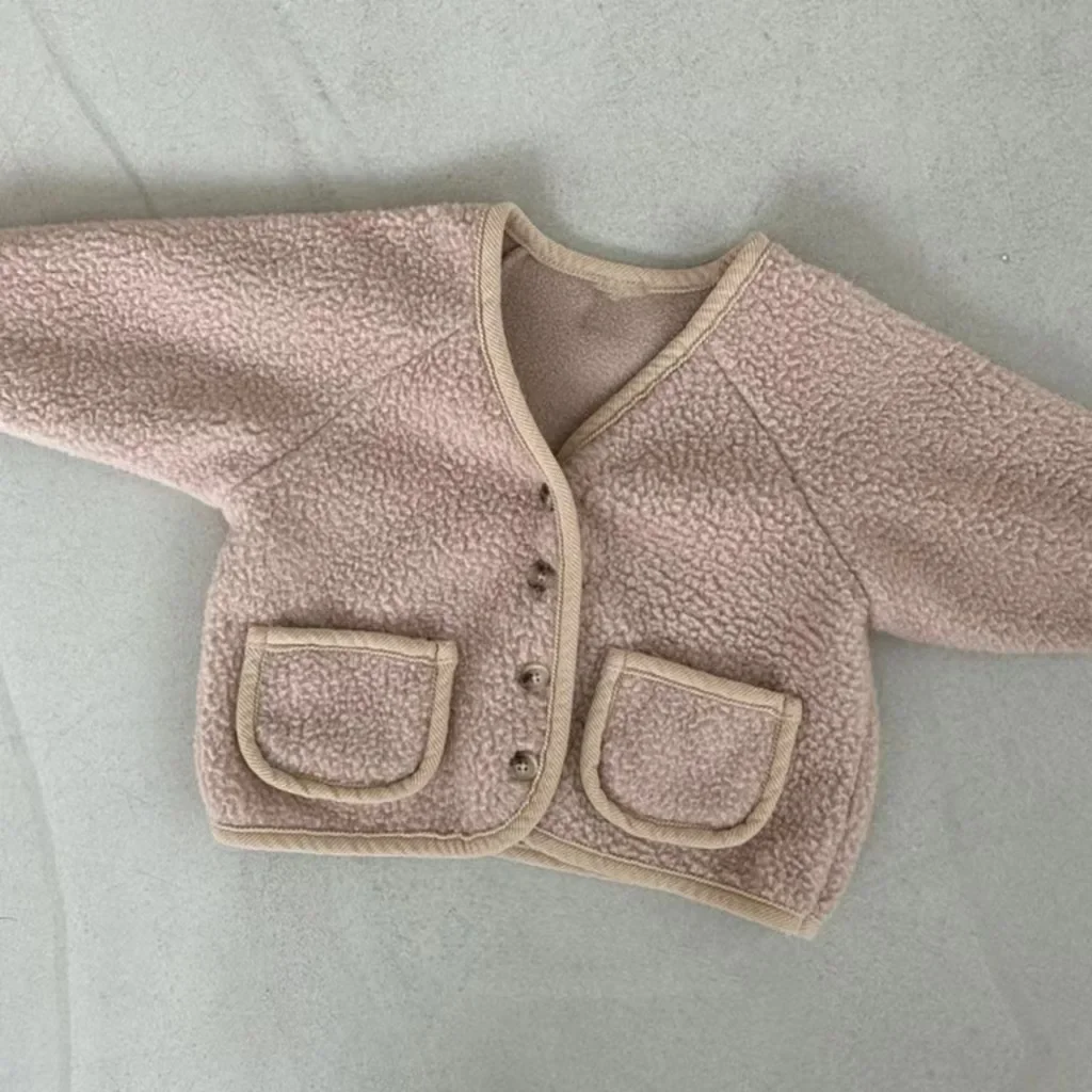 Infant Baby Cardigan Boys Girls Polar Fleece Outerwear for Kids Children Warm Coat Autumn