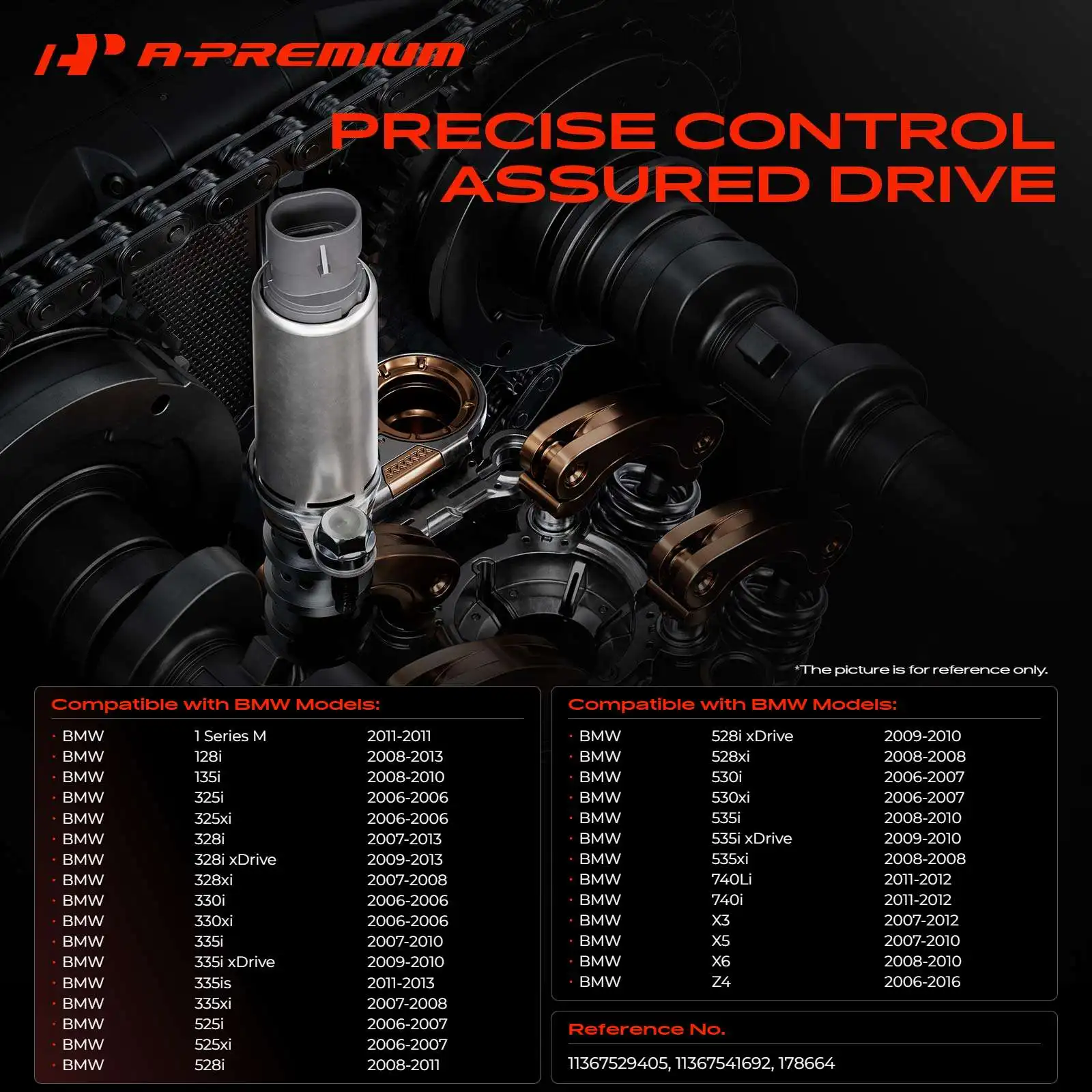A-Premium Variable Valve Timing Solenoid for BMW 325i 330i 325xi 330xi 2006 328i 2007-2013 335i 2007-2010 328xi 2007-2008 335is