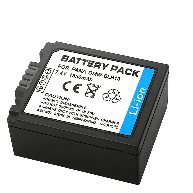Bateria de substituição de 1350mAh para Panasonic BLB13 compatível com DMC-G1 G2 G10 GK GH1 GF1 G3 GH2 GF2 câmera sem espelho