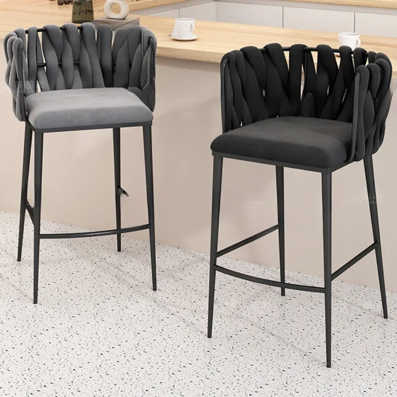 

Metal Kitchen Bar Chair Modern European Reception Bar Stools Office Dinning Minimalist Chaise De Bar Cuisine Interior Decoration