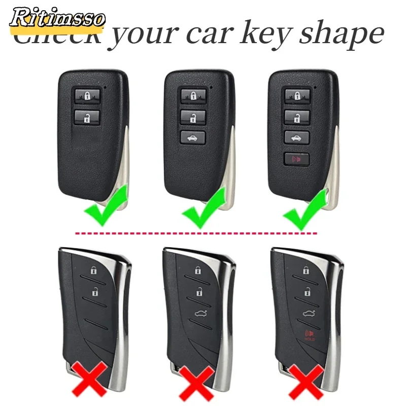 4 Buttons Alloy+Tpu Car Key Cover  Case for Lexus Nx 200 Nx300h Rx 350 450h Es 350 Gs Is Ls Gs Rc F 2014 2015 2016 Keychain