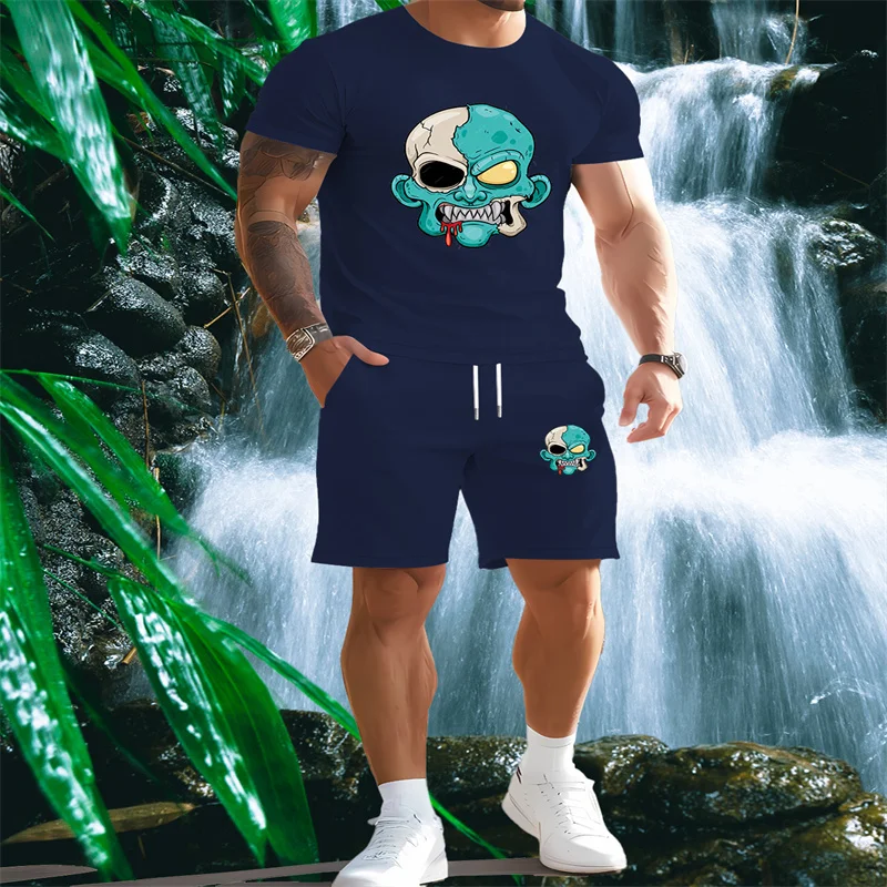 

2025 Summer Men's New Casual Sports Set, Men's Short Sleeves and Shorts, Fashionable Two Piece Set, Lightweight and Breathable