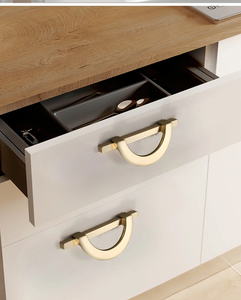 Wv Luxus Küchen schrank Lagerung weiße Tür Schrank Griffe Schublade Kleider schrank Griff halbkreis förmige runde Tür zieht Knöpfe Hardware küchen schrank aufbewahrung – Detail 5