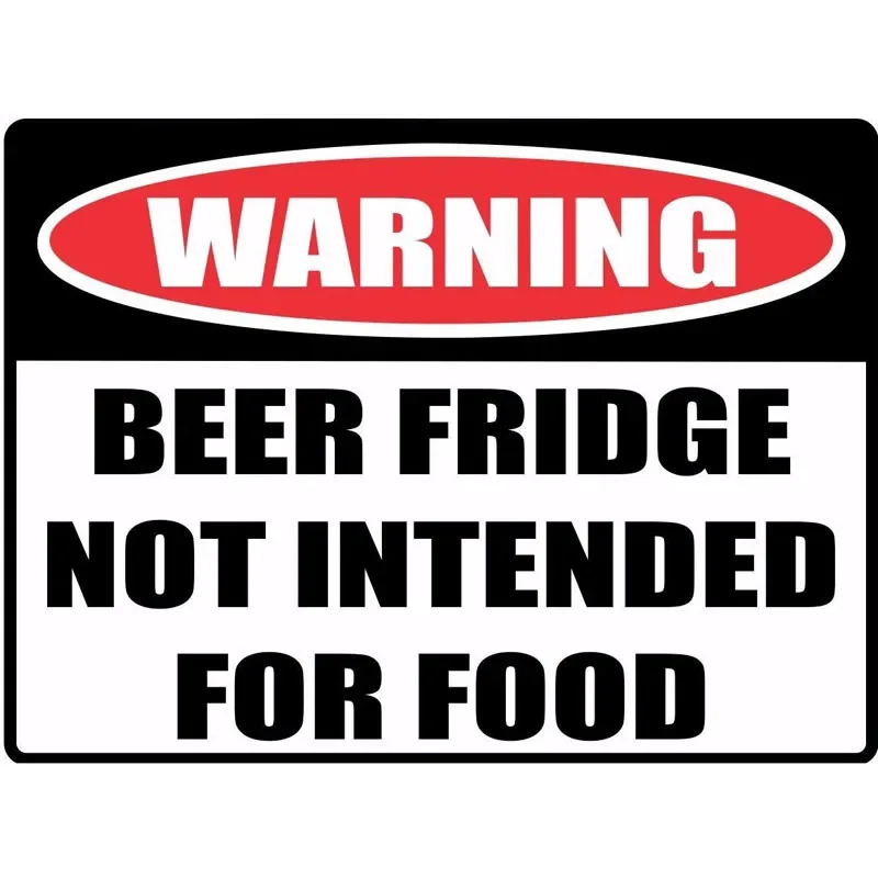 Funny WARNING Sign BEER FRIDGE NOT INTENDED FOR FOOD Car Sticker Retro-reflective Decals 16*11.8cm