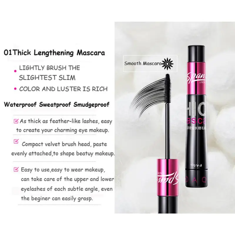 Sweatproof Mascara and Silk Fiber Set Grafting Mascara Set Moisturizing Liquid Curls Thick Eyelashes