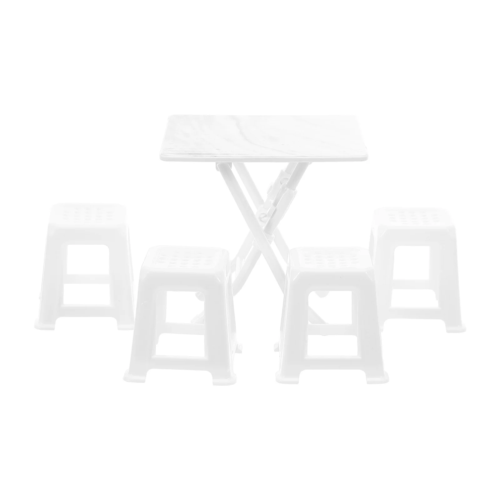 

1Set Miniature Table and Chairs Set Vibrant Colors Enduring Quality Creative Play Dollhouse Decor Dollhouse Miniature Furniture