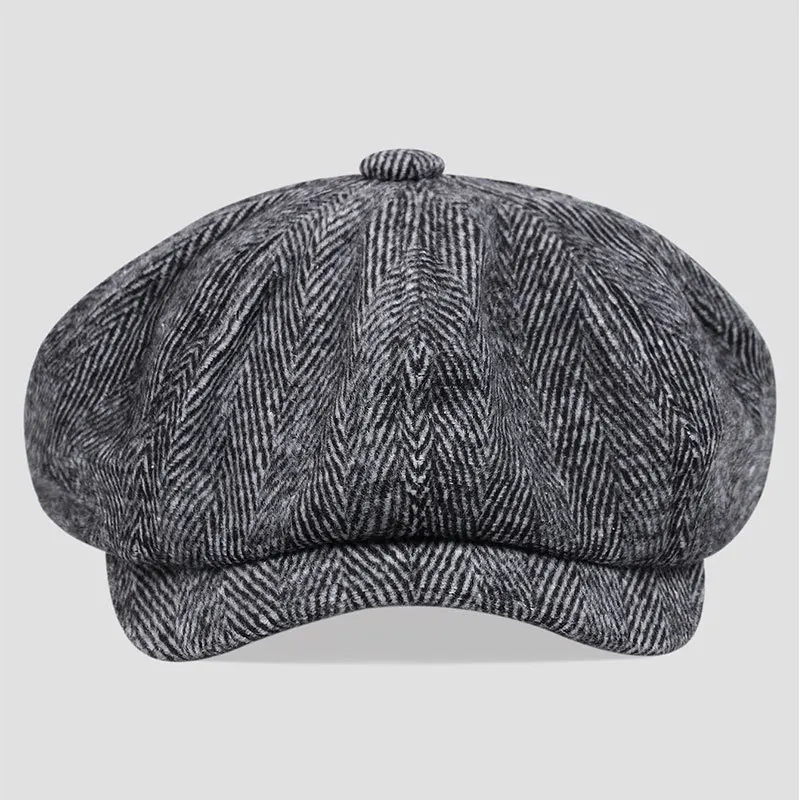 Peaky Blinders Cap for Men, Vintage Newsboy Baker Boy Hat, Women‘s Beret Retro British Gangster Style Winter Hat