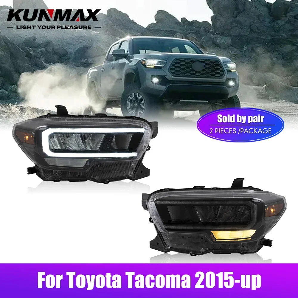 2PCs Auto Styling Kopf Lampe für Toyota Tacoma 2015-2022 LED Scheinwerfer DRL Tagfahrlicht Signal Lampen auto Zubehör