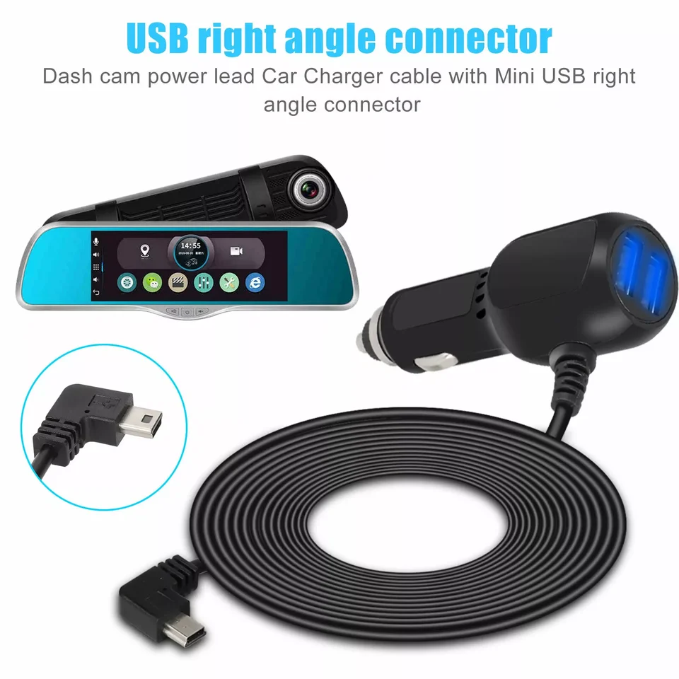 Mini USB Dash Cam Car Charger with LED Indicator