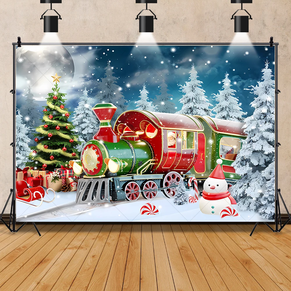 Christmas Photography Backdrop Winter Merry Xmas Tree Fireplace Gift Window Family Party Decor Custom Background Photo Studio