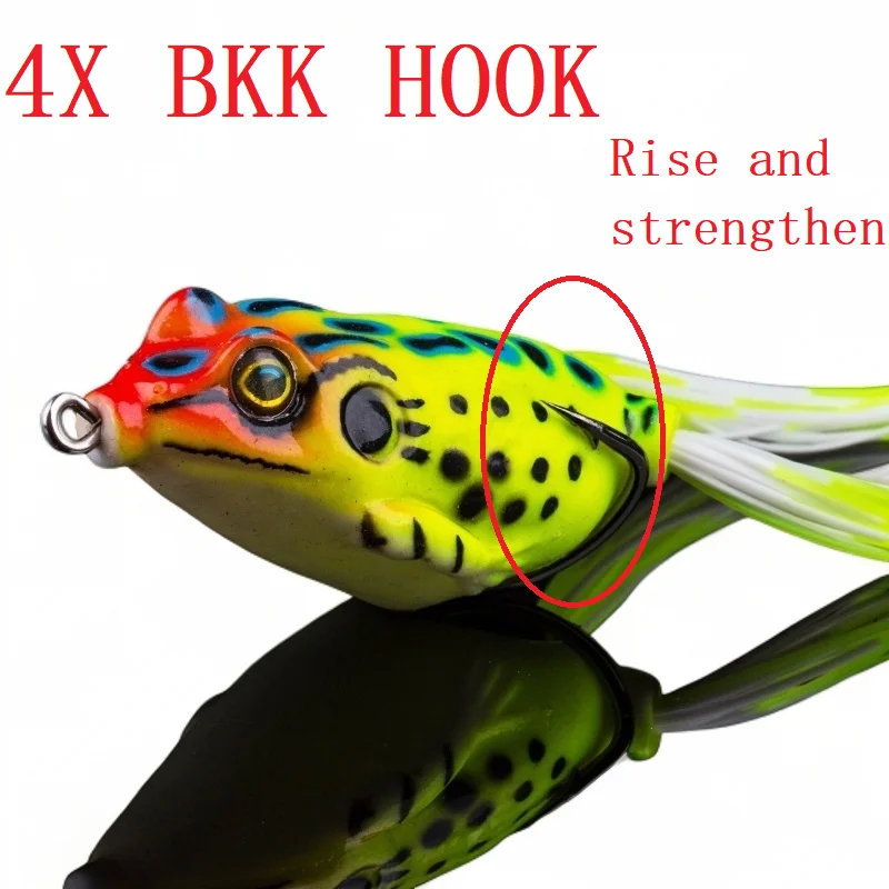 

Frog lure soft plastic bait with BKK reinforcing hooks, artificial 3D eyes, 4cm, 5cm, 5.5cm, 1Pc