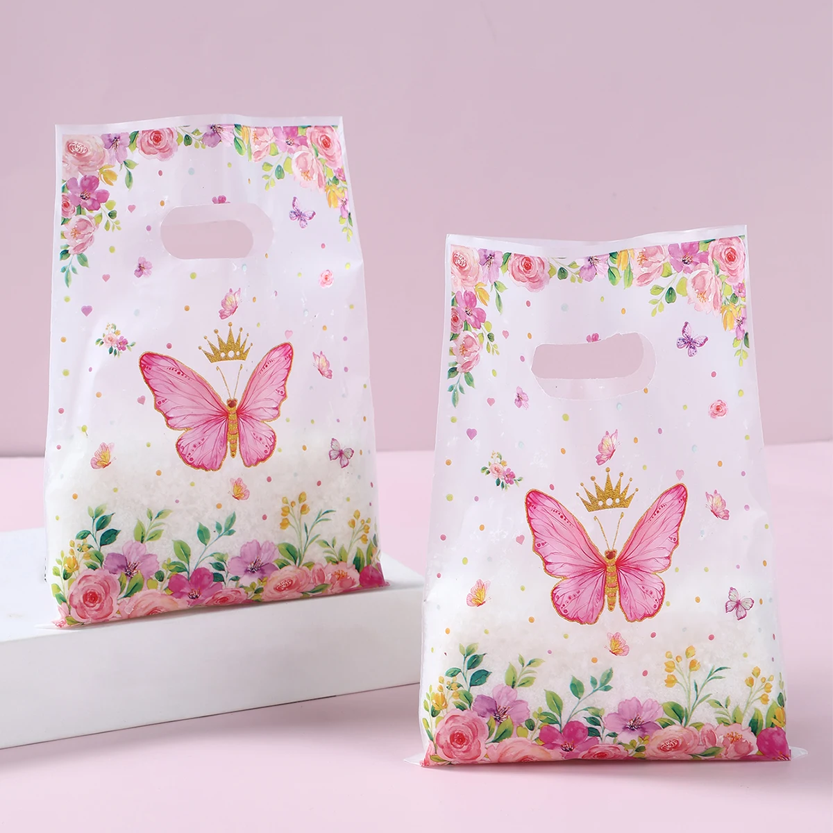 Transparent Butterfly Gift Packing Hand Bags Candy Bags Birthday Party Decor Kid Baby Shower Wedding Party Supplies Treat Bag