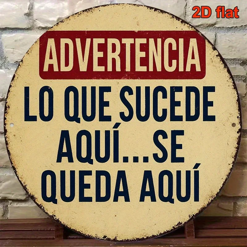 2D Flat - 1pc 2D Vintage Spanish Warning Sign | 