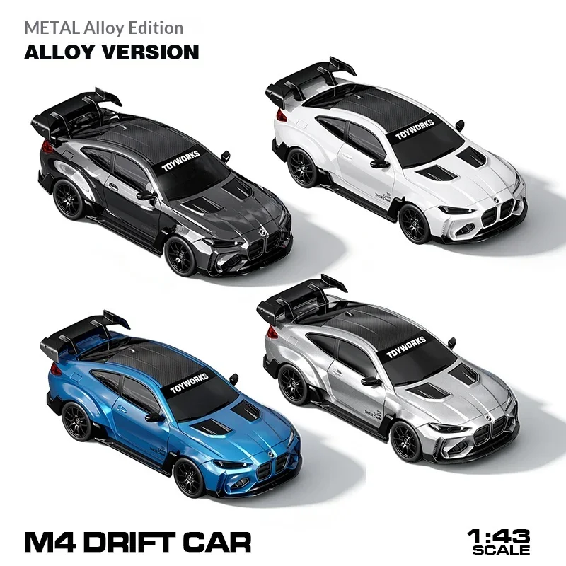Msports 1:43 M4 Alloy Mini RC Drift Car Gyro Stabilized Dual Drift Speed Mode Full Proportional LED Light Desktop RC Race Car