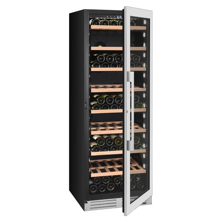 Convenient Using Temperature Control Wine and Beverage Coolers Refrigerator Cooler Wine for Man Cave LED Light Glass Door 160