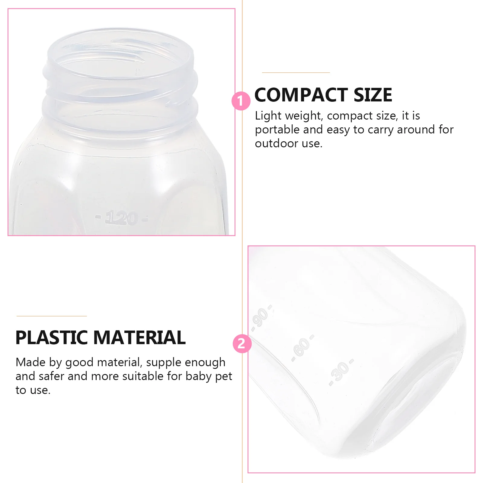 

2Pcs Kitten Feeding Bottles Small Pet Nursing Bottles Cat Feeder Puppy Milk Feeder Soft Supple Portable Pet Feeding
