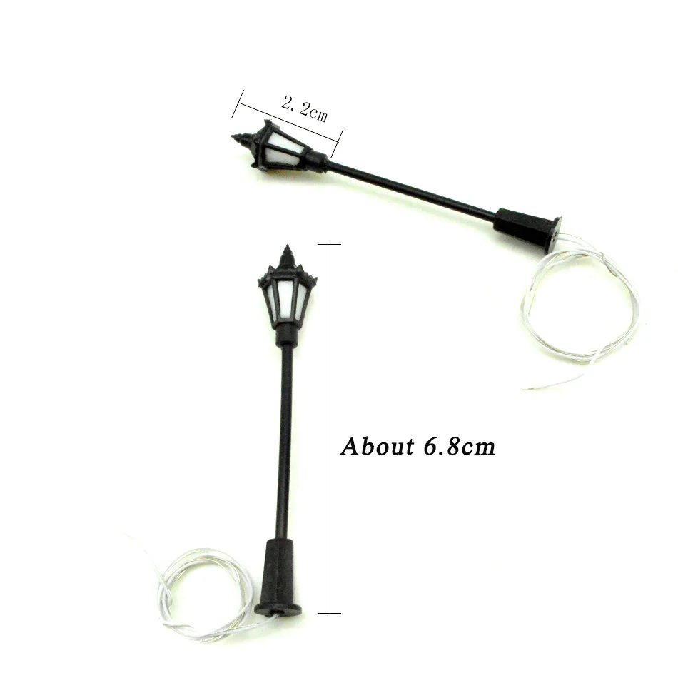 10pcs 1:100 Miniature Street Lamp 3V DIY Model Making ABS Plastic Garden Light Toys Architecture Building Materials for Diorama