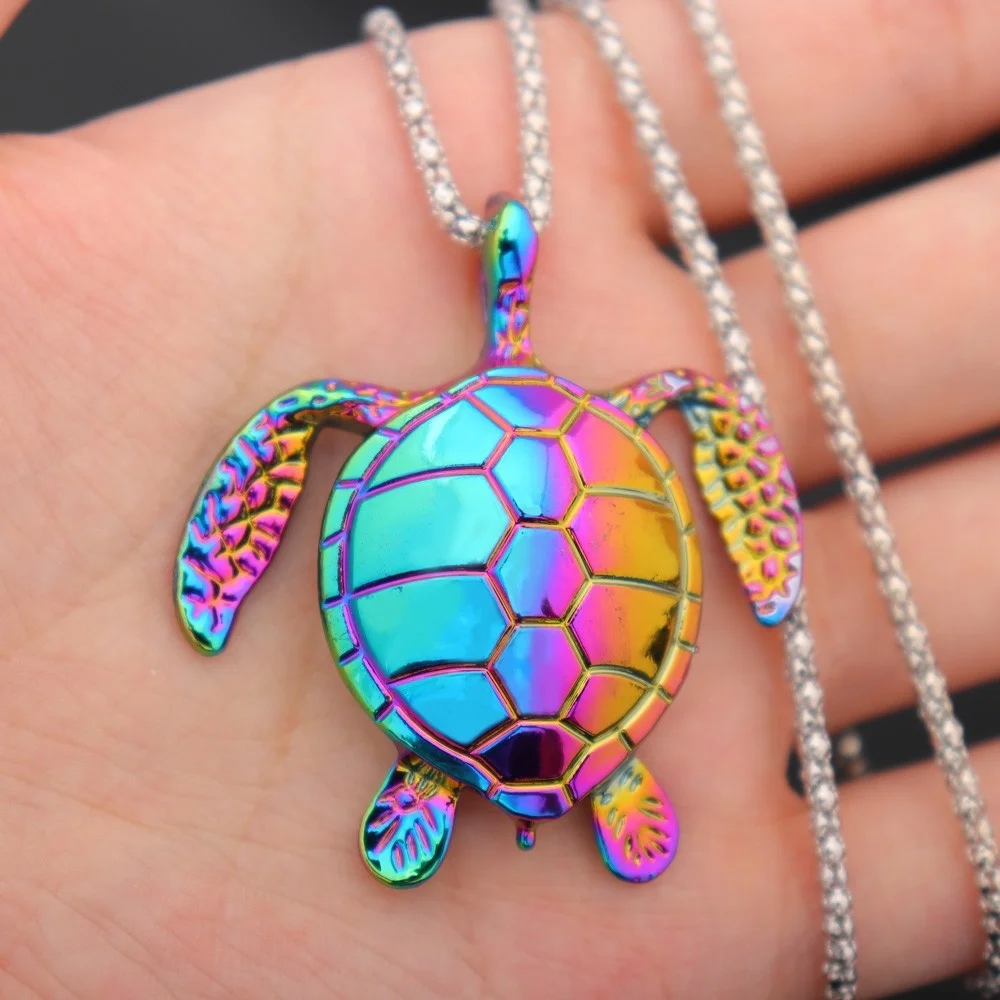 Pendant Multi Color Alloy Turtle Necklace Hip Hop Trendy Men\'s and Women\'s Accessories