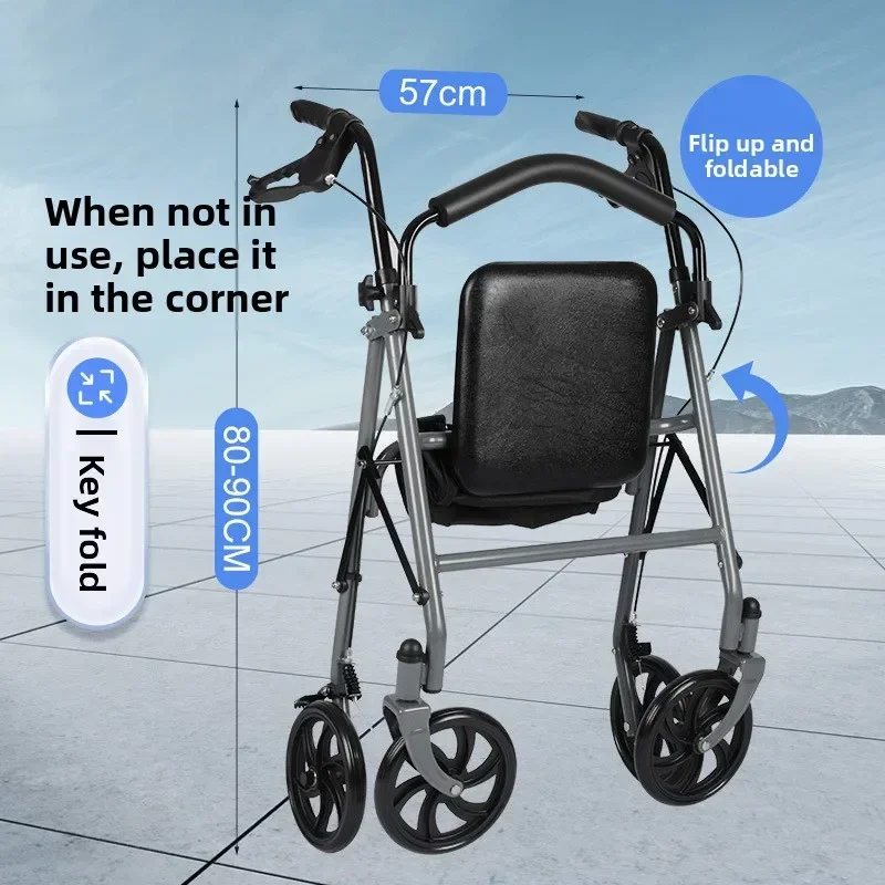 New model Solid Walking walker folding walker trolley shopping transportation non-slip walking walker