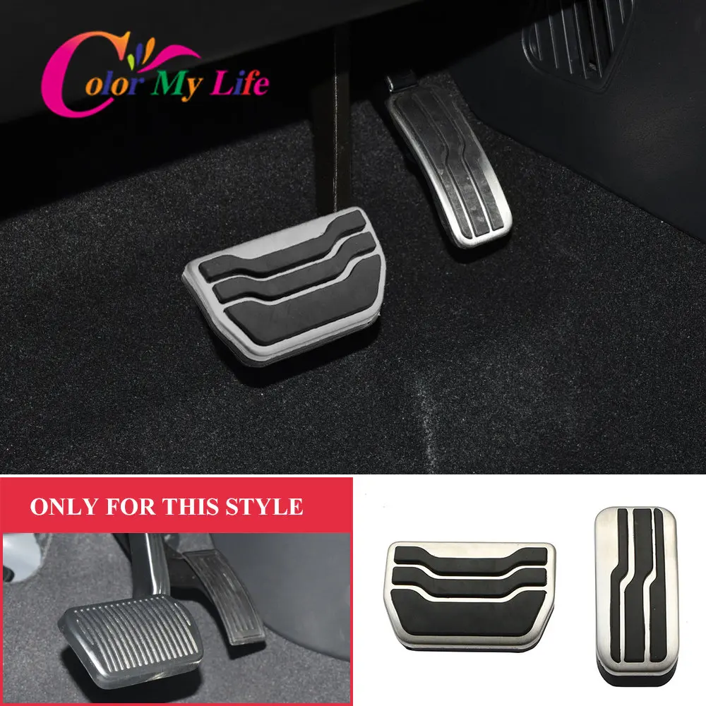 Color My Life-Pedal de Freio a Gás de Aço Inoxidável, Tampa de Almofadas, Pedais para Ford Mondeo Edge, Fusion 2015-2022, Acessórios