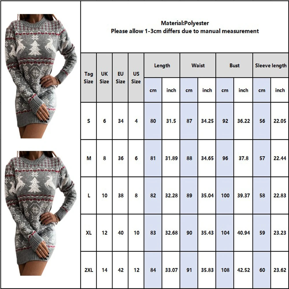 Elegant Women Christmas Dress For 2024 Winter Bodycon Snowflake Print Xmas Knit Skirt Sexy Party High Waist Skirt Female Costume