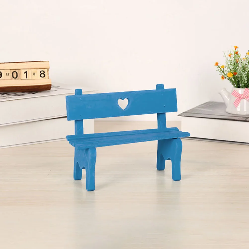 

2 PCS Small Wooden Chair Chairs Park Model Furniture Mini Simulation Office House