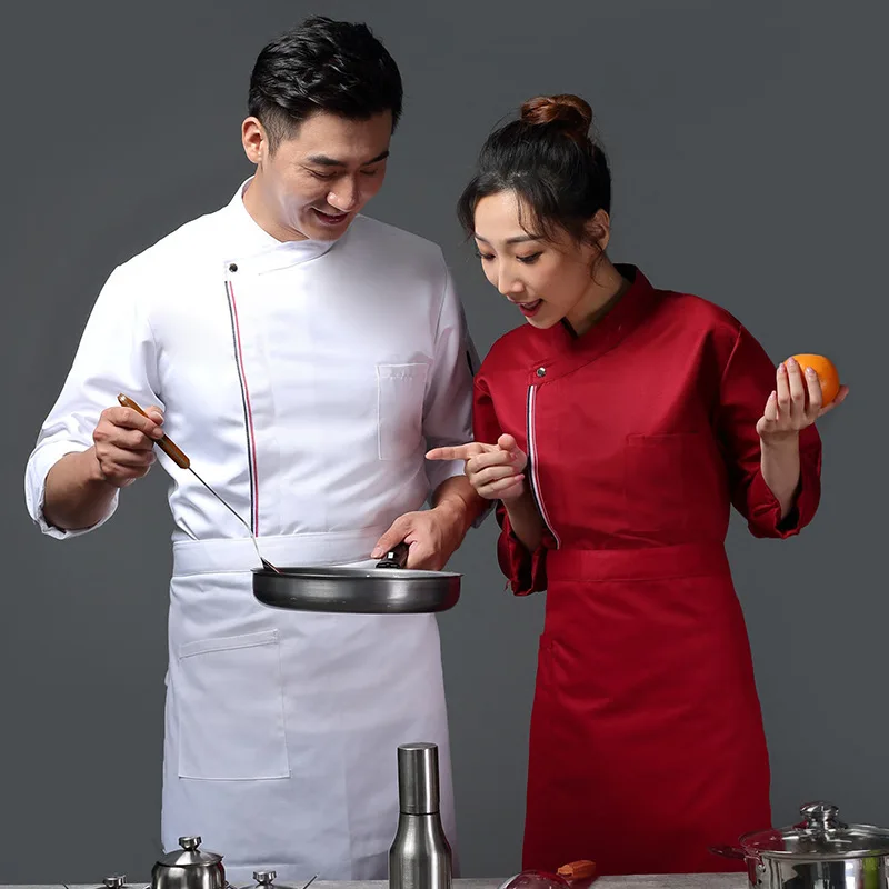 Long Sleeve Chef's Uniform Autumn and Winter Clothes Kitchen Work Clothes Catering Hotel Western Restaurant Cooking Chef Work Cl