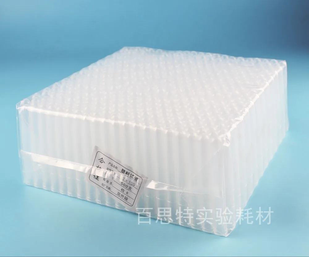 

100Pcs Transparent Plastic Test Tubes Clear Sample Vials Lab Blood Collection Scientific Experiments Storage Clear Test Tube