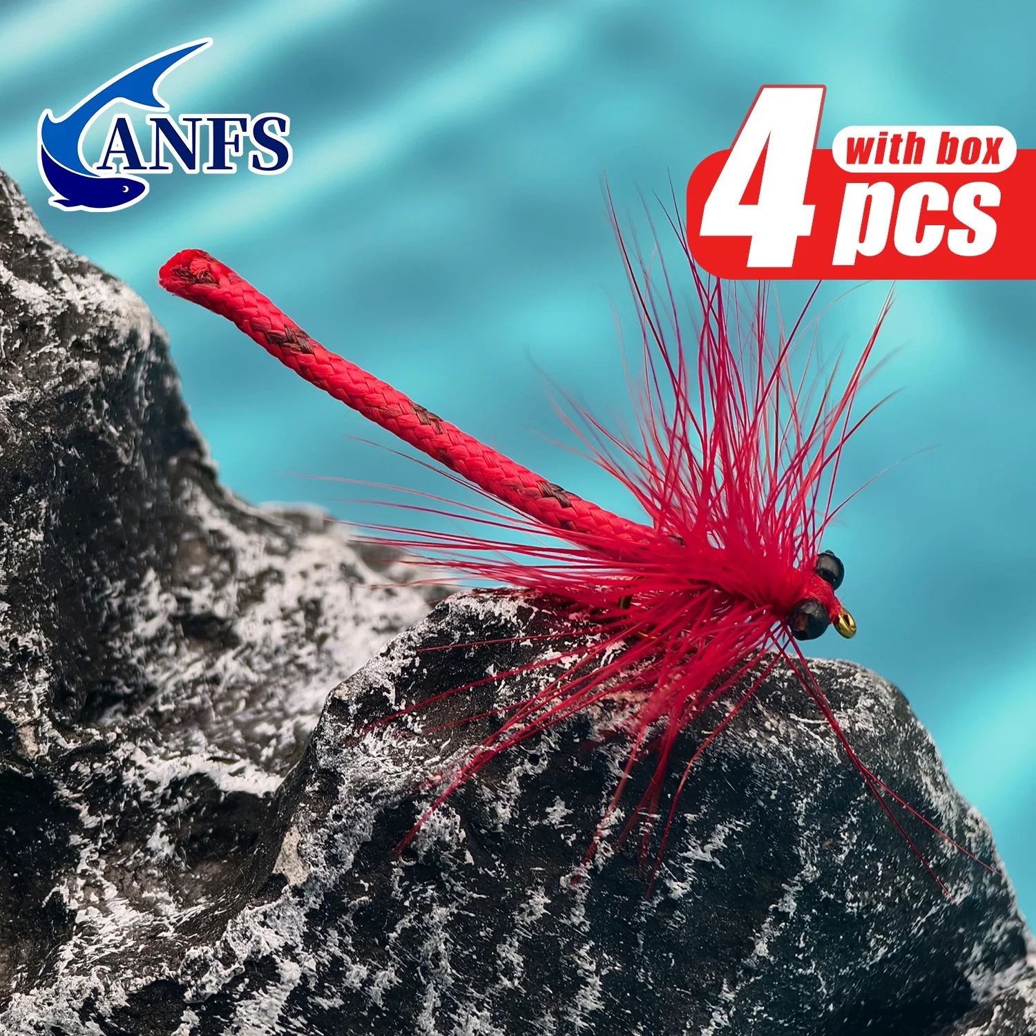 ANFS Wet Fly Fishing Fly of 4pcs with Vibrant Color-Hand Made Artificial Bait for Fly Fishing