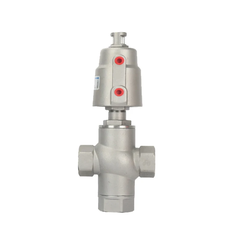 DN50 3 Way Pneumatic Seat Valve 16bar Normally Closed Pneumatic Actuator Angle Seat Valves For Steam Gas Oil