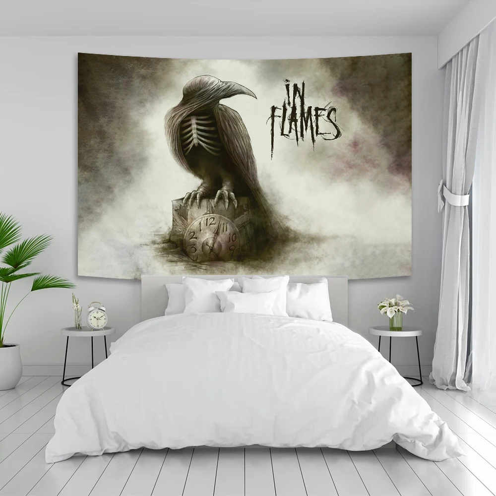 Death Metal Band In Flames Tapestry Rock Music Album Cover Living Room Wall Art Home Decor