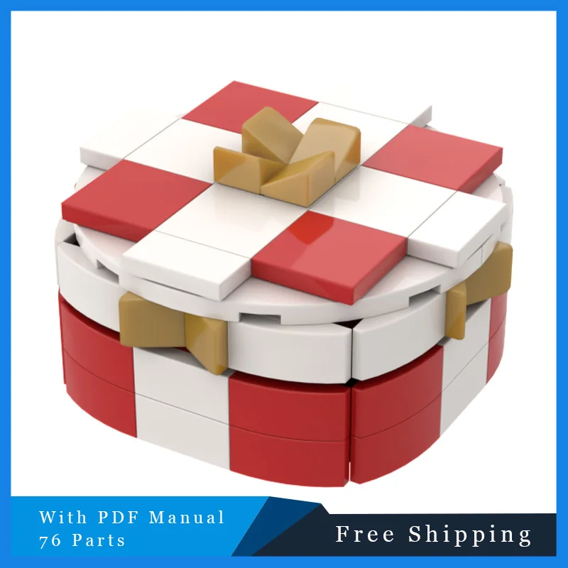 

76 шт. MOC строительные блоки, кирпичи, креативная рождественская мини-подарочная коробка, модель, обучающая игрушка «сделай сам», для детей, подарок на день рождения