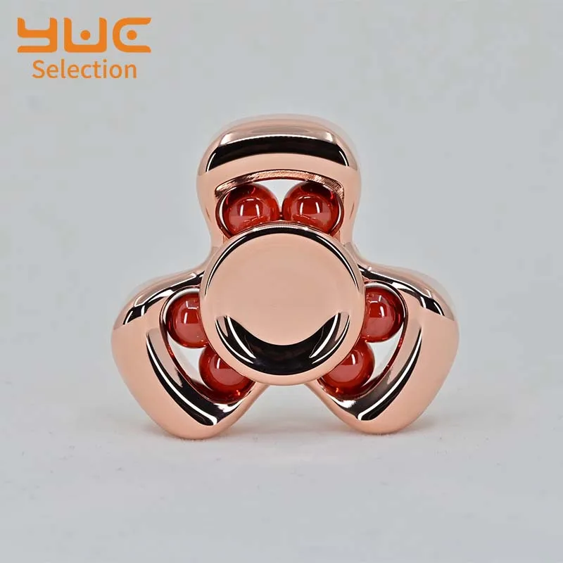 YUC Tri Horizon Hand Spinner Novelty Toy Anti Stresses Damascus Zirconium Metal Spiners Small Fidget Toys Cool Things Gyroscope