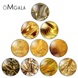 Luxuy Golden Texure Pattern 10pcs 8mm/10mm12mm/18mm/20mm/25mm Round photo glass cabochon demo flat back Making findings