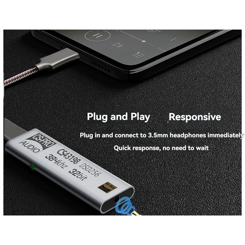 

Новый усилитель для наушников Type-C CS43131 USB C DAC Dongle DSD256 декодирование 32 бит 384 кГц декодирование AUX адаптер Hi-Fi аудио усилитель