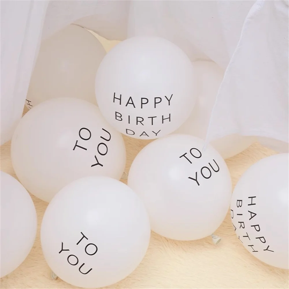 10/20/30Pcs 10inch Happy Birthday To You Letter Latex Balloons Set White Air Helium Balloon Kids 1st Birthday Party Decor Globos