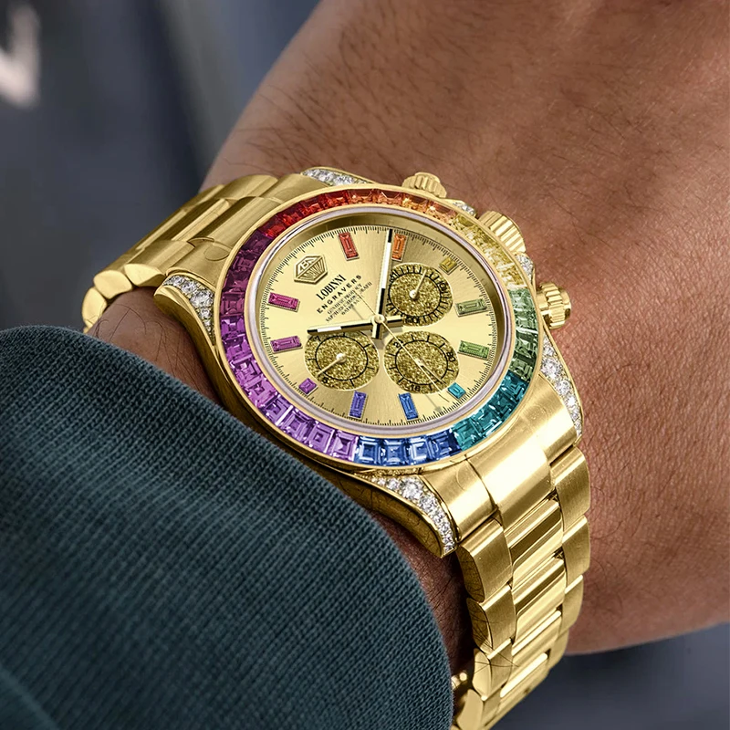 LOBINNI New Designer Fashion Men Dressing Mechanical Watch Gold Waterproof JHB16 Movement 40mm Automatic Watch 2025