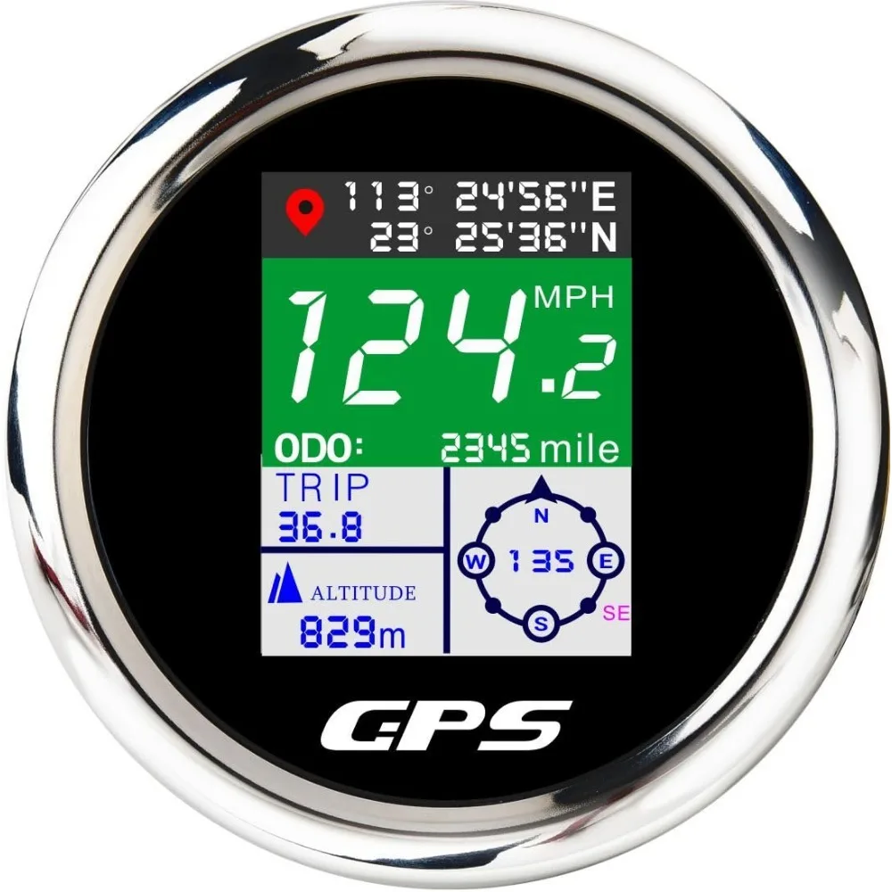 

GPS-спидометр 3-3/8 дюйма, цифровой, водонепроницаемый, регулируемый (мили/ч, узлы/мин, км/ч), 9-32В, для лодок, автомобилей, морского транспорта, грузовиков, мотоциклов