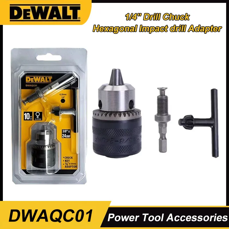 

DEWALT DWAQC01 SDS 1/4 "Hexagonal Drill Chuck 1.5-10mm Impact Screw Adapter Driver Thread Quick Change Joint Accessories