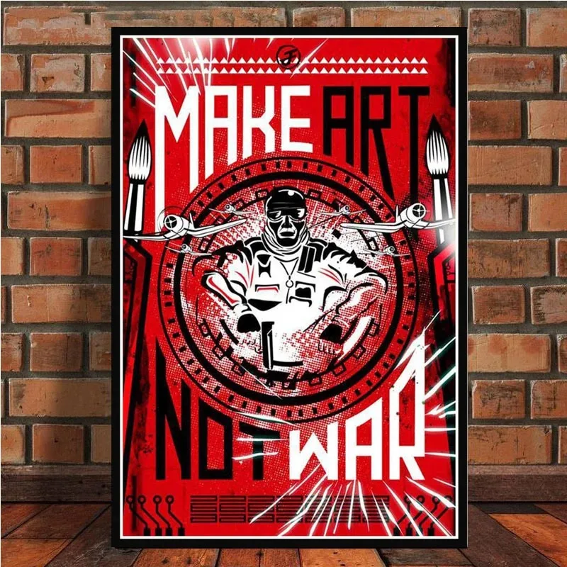 Make Art Not War Pop Bar Art Painting Retro Vintage Poster And Prints Wall Art Canvas Wall Pictures For Living Room Home Decor