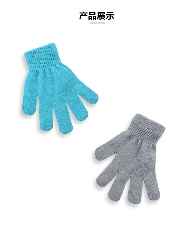 Gloves Kids Knitted Multicolor Warm Full Finger Stage Performance Decorative Childrens Day Soft Lightweight Standard Size Cozy