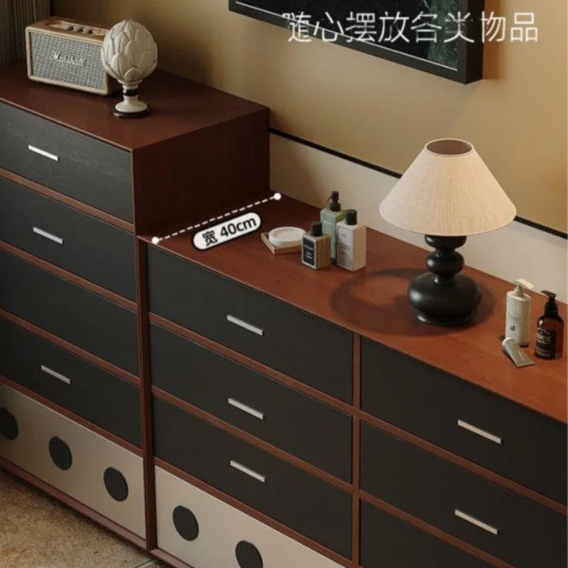Medieval style bedroom locker combination solid wood Bauhaus guest dining room storage cabinet retro wind bed tail cabinet