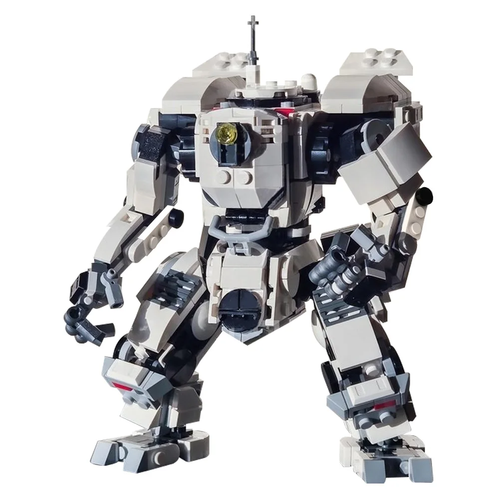 

MOC Популярные игры Titanfall 2, меха, строительные блоки, модель Bison Titan, концепция искусства, боевой робот, кирпичи, сборные игрушки, подарок для детей