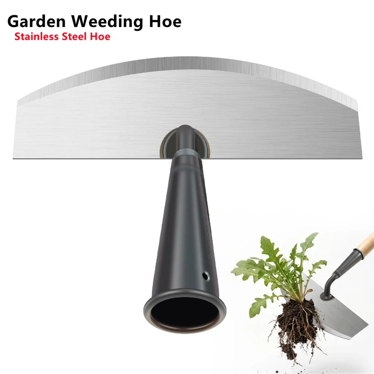 Manganese Steel Curved Garden Hoe 20.5x22cm Ergonomic Weeding Tool Hand Weeder for Loosening Soil Digging Farm Gardening Tools