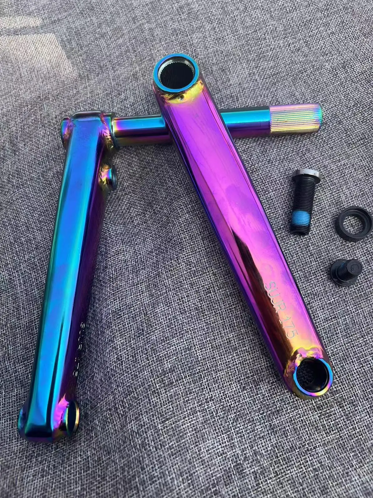 bmx crankset 19mm 48spines 2pc 175mm 850g 4130crmo bmx crank